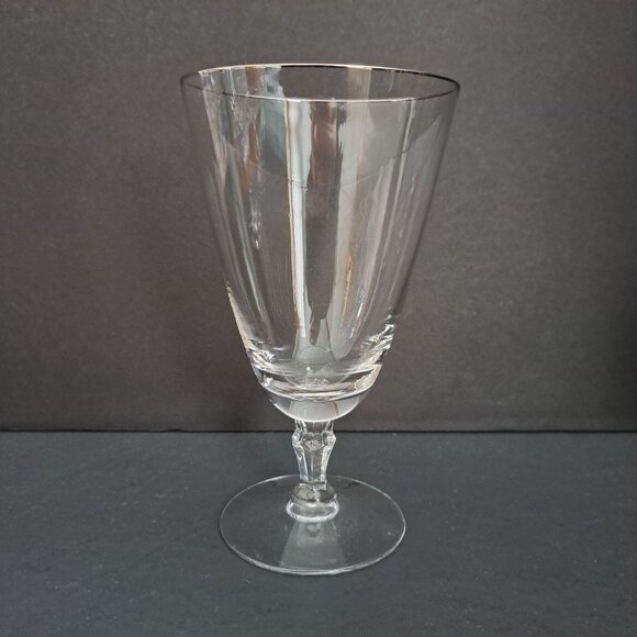 Fostoria Engagement-Platinum Iced Tea Glass 6.5" Crystal Stemware USA Vintage - Picture 4 of 9